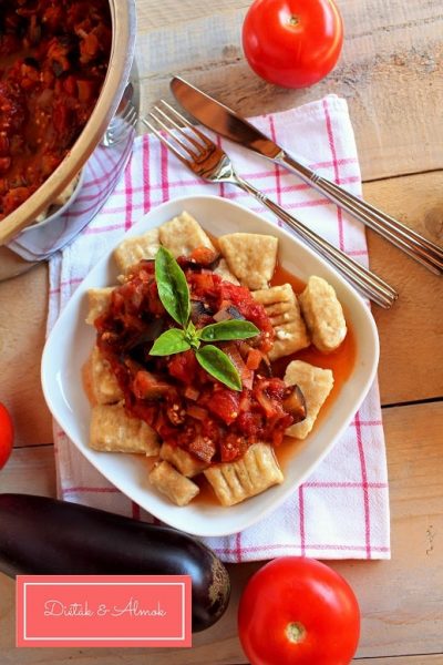 túró gnocchi paradicsomos padlizsán főétel szénhidrát diéta cukorbetegség inzulinrezisztencia